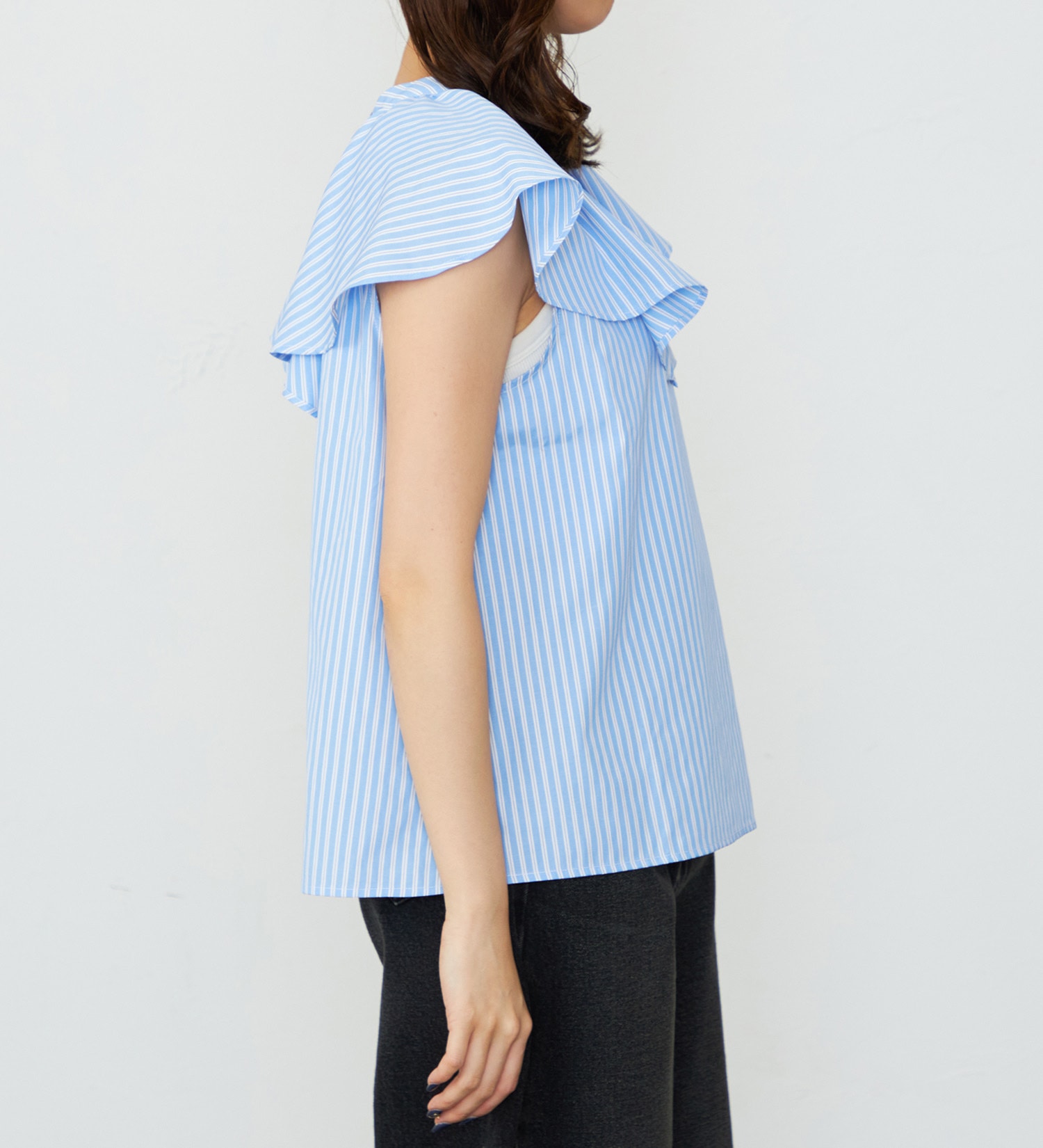 Lee(リー)の【FINAL SALE】フリルノースリーブシャツ|トップス/シャツ/ブラウス/レディース|ブルー