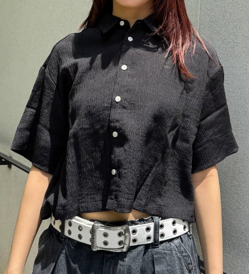 バックリボンハーフスリーブシャツ