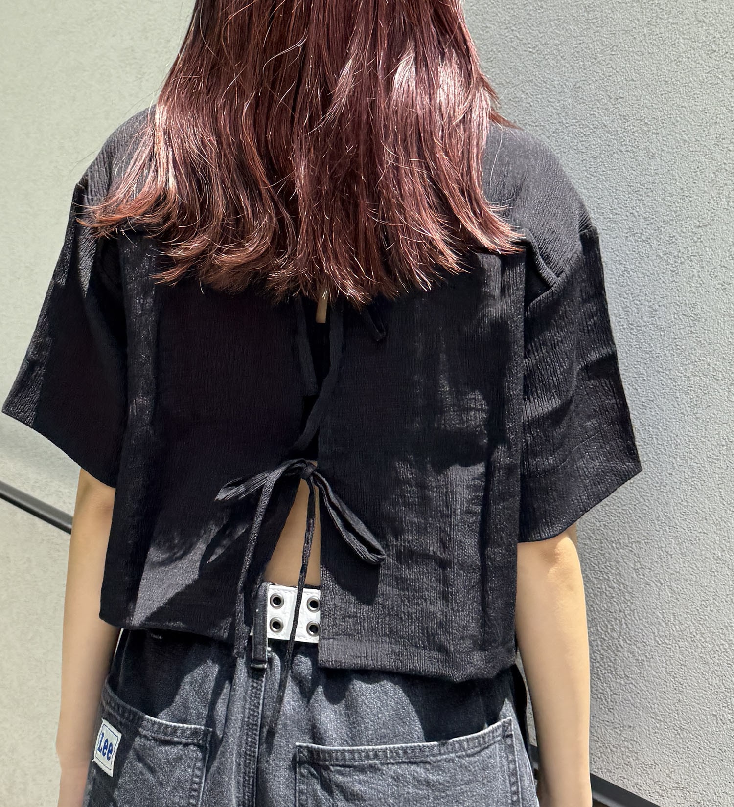 Lee(リー)の【おまとめ割】バックリボンハーフスリーブシャツ|トップス/シャツ/ブラウス/レディース|ブラック