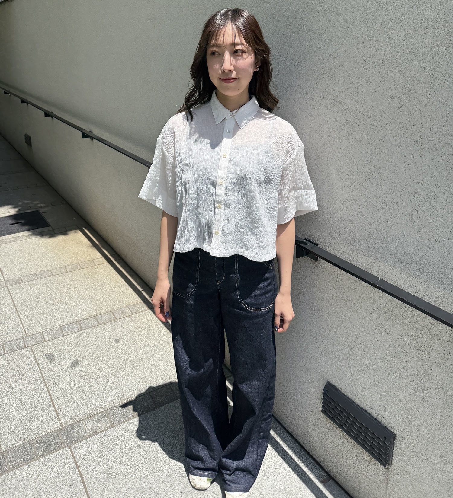 Lee(リー)の【おまとめ割】バックリボンハーフスリーブシャツ|トップス/シャツ/ブラウス/レディース|ホワイト