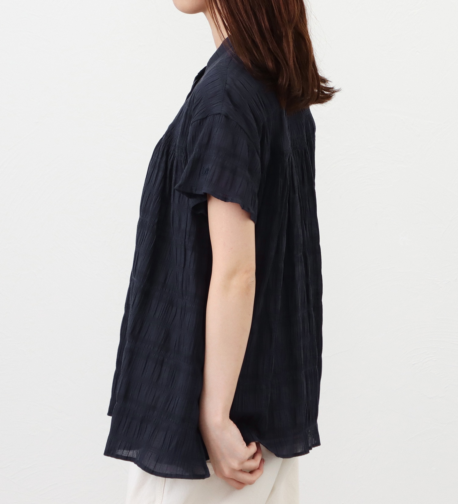 Lee(リー)の【ポイントアップ対象】【直営店・WEB別注】ギャザーチュニック|トップス/シャツ/ブラウス/レディース|ネイビー