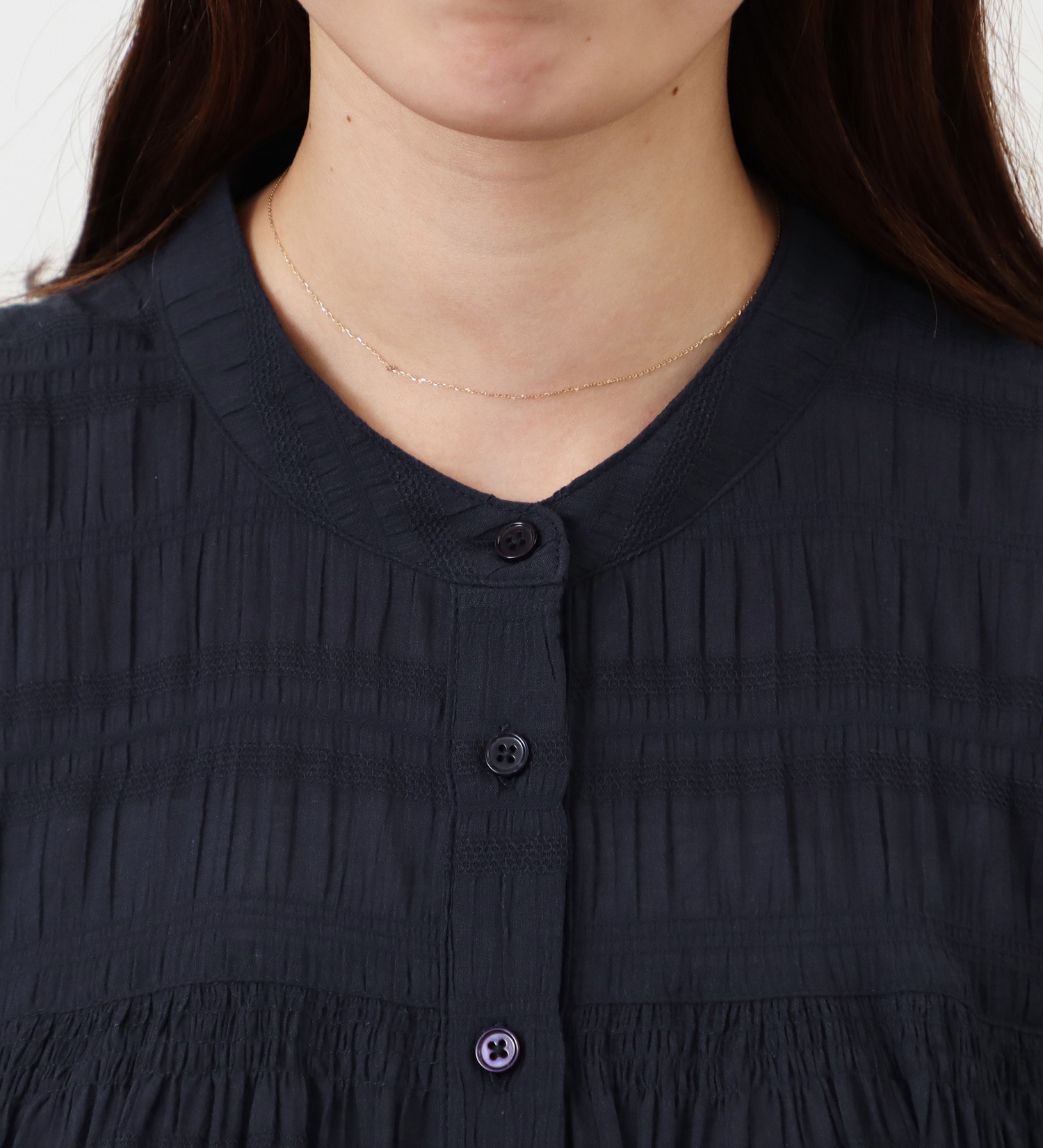 Lee(リー)の【ポイントアップ対象】【直営店・WEB別注】ギャザーチュニック|トップス/シャツ/ブラウス/レディース|ネイビー
