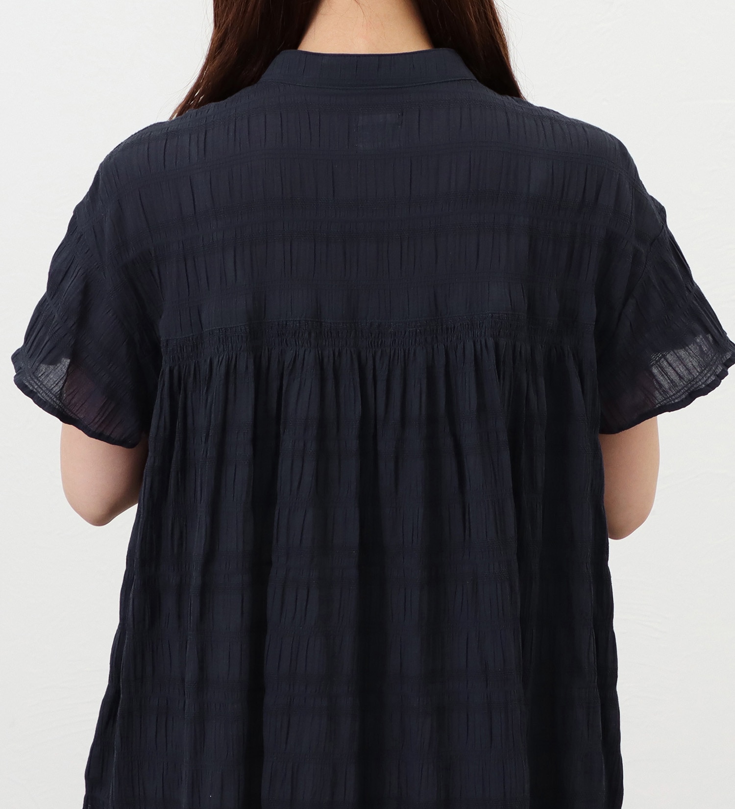 Lee(リー)の【ポイントアップ対象】【直営店・WEB別注】ギャザーチュニック|トップス/シャツ/ブラウス/レディース|ネイビー