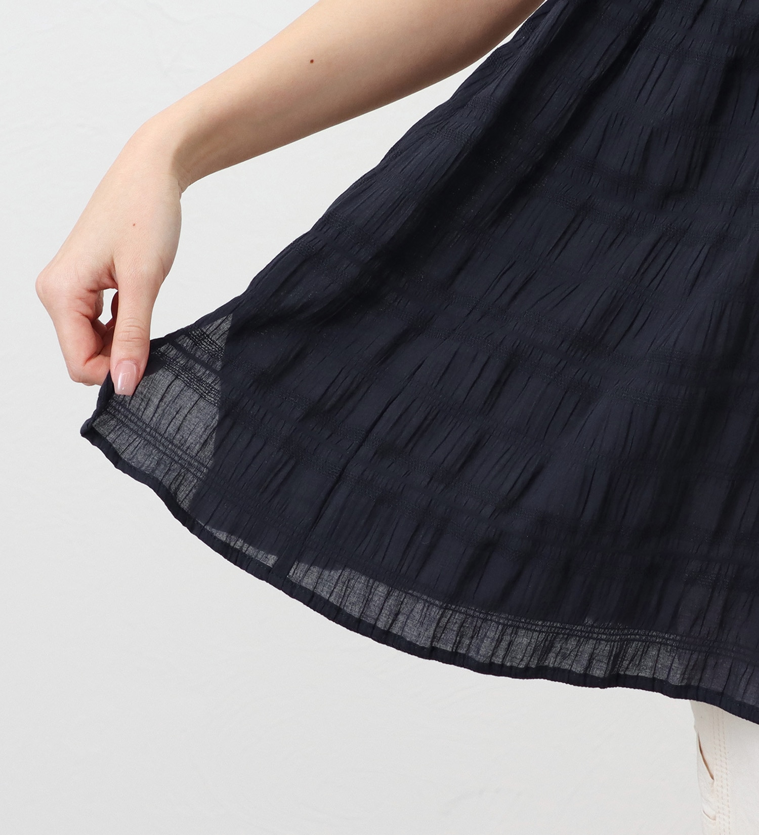 Lee(リー)の【ポイントアップ対象】【直営店・WEB別注】ギャザーチュニック|トップス/シャツ/ブラウス/レディース|ネイビー