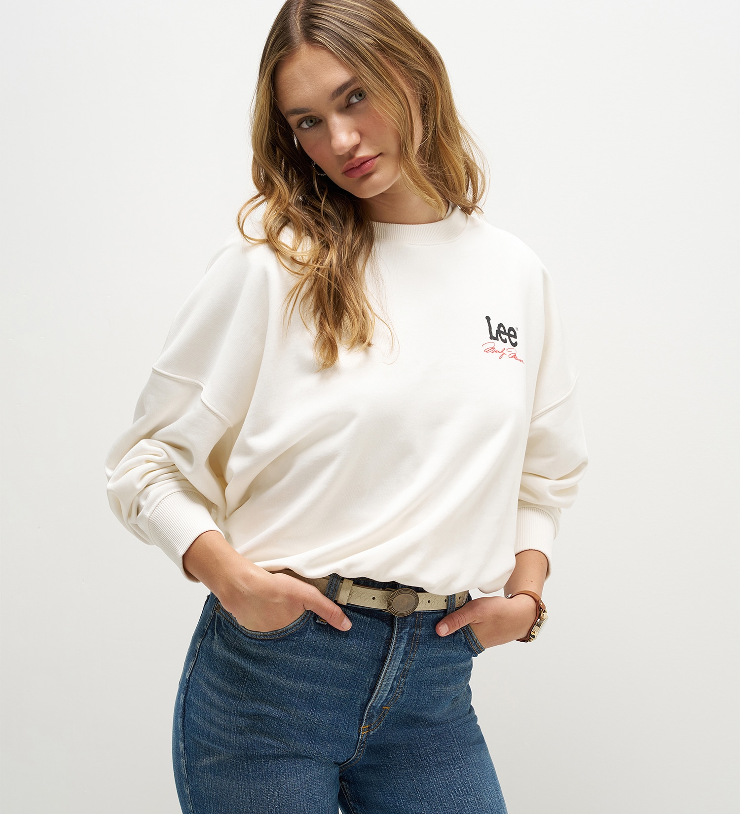 Lee(リー)の【Global Collaboration】Lee x Marilyn Monroe Crew Sweatshirts STAR WHITE|トップス/スウェット/レディース|ホワイト