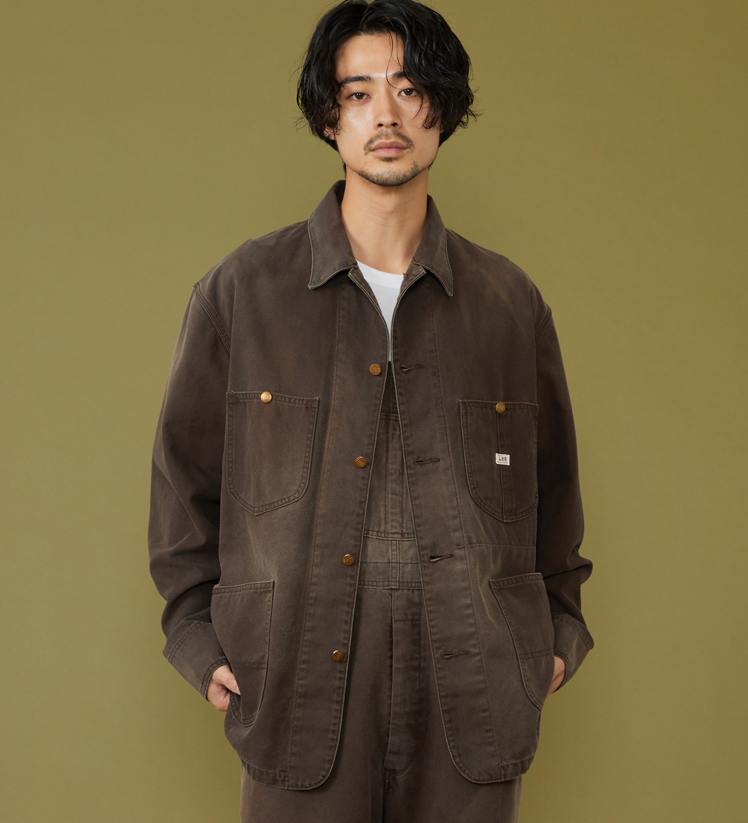 Lee(リー)のDUNGAREES ロコジャケット/カバーオール ダック素材【セットアップ可】|ジャケット/アウター/カバーオール/メンズ|ブラウン