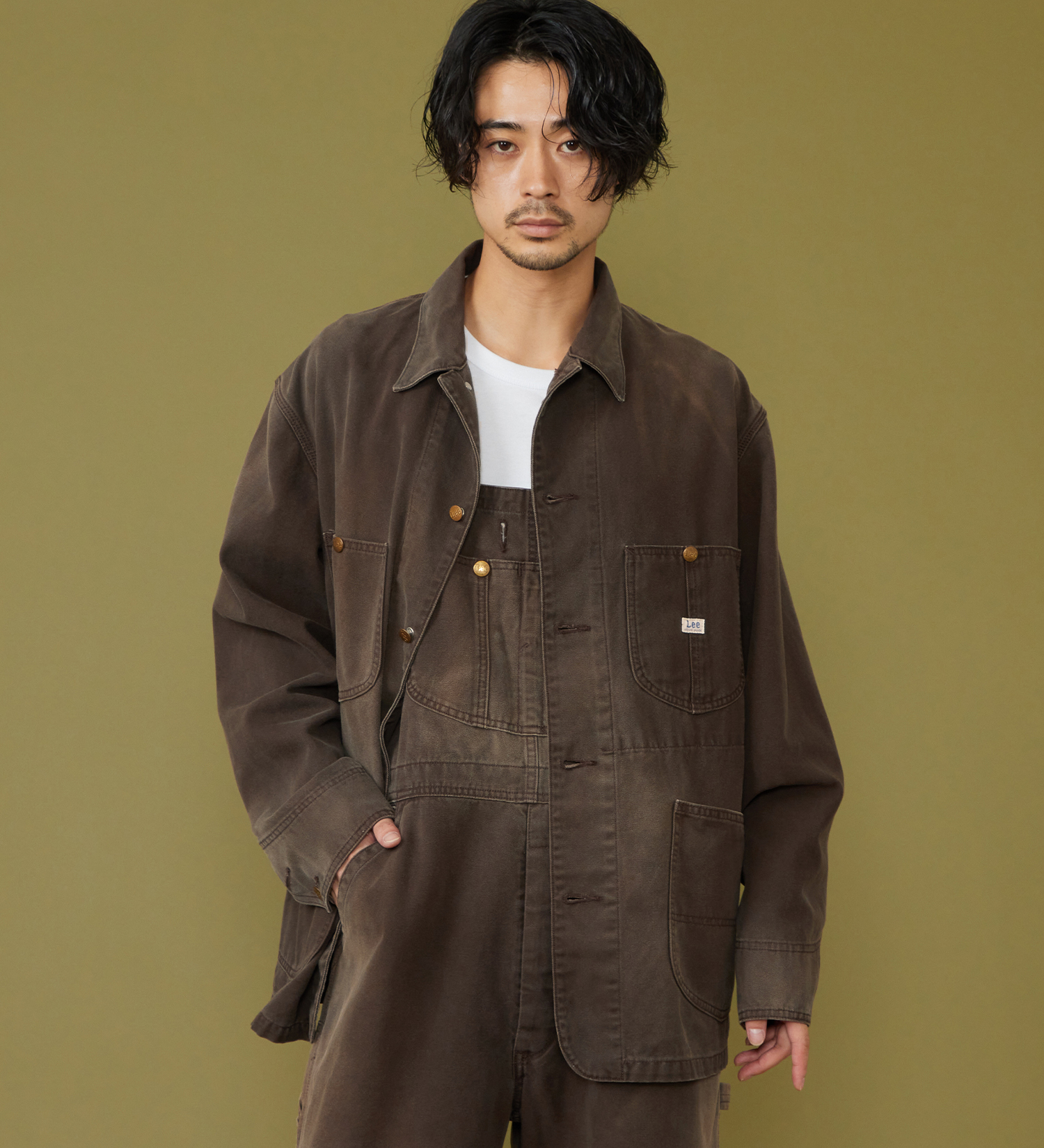Lee(リー)のDUNGAREES ロコジャケット/カバーオール ダック素材【セットアップ可】|ジャケット/アウター/カバーオール/メンズ|ブラウン