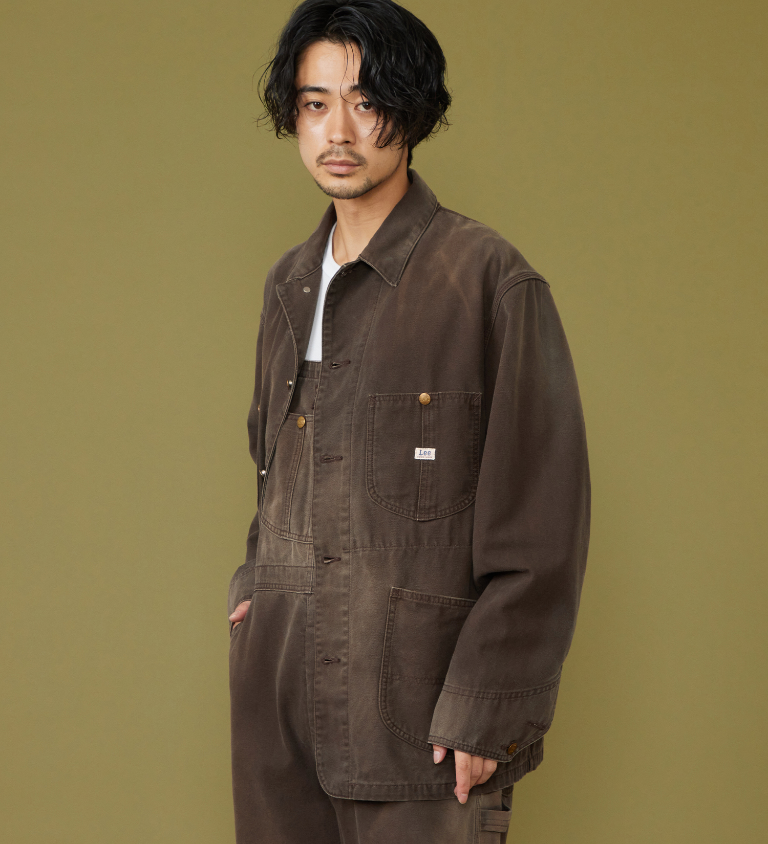 Lee(リー)のDUNGAREES ロコジャケット/カバーオール ダック素材【セットアップ可】|ジャケット/アウター/カバーオール/メンズ|ブラウン