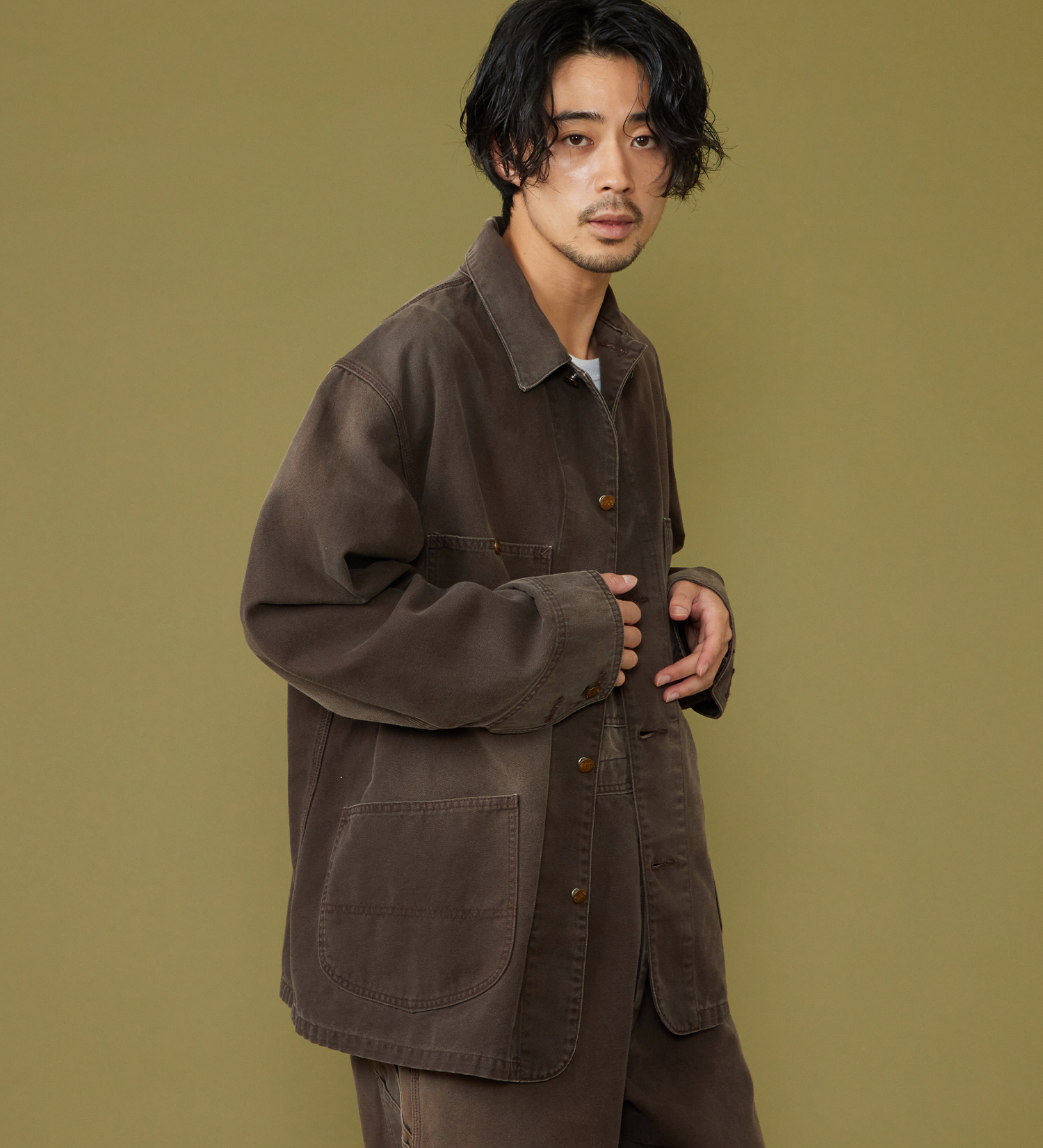 Lee(リー)のDUNGAREES ロコジャケット/カバーオール ダック素材【セットアップ可】|ジャケット/アウター/カバーオール/メンズ|ブラウン