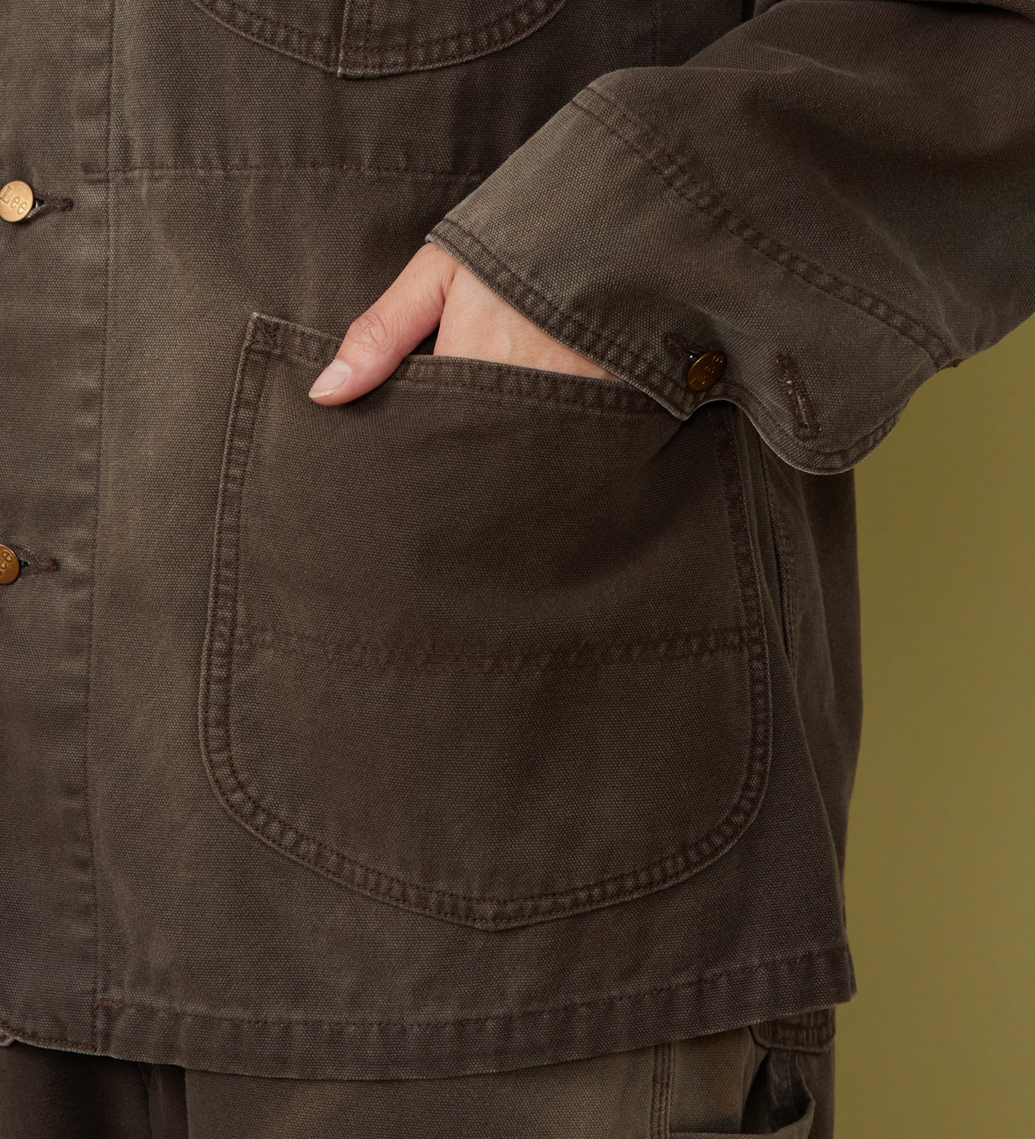 Lee(リー)のDUNGAREES ロコジャケット/カバーオール ダック素材【セットアップ可】|ジャケット/アウター/カバーオール/メンズ|ブラウン