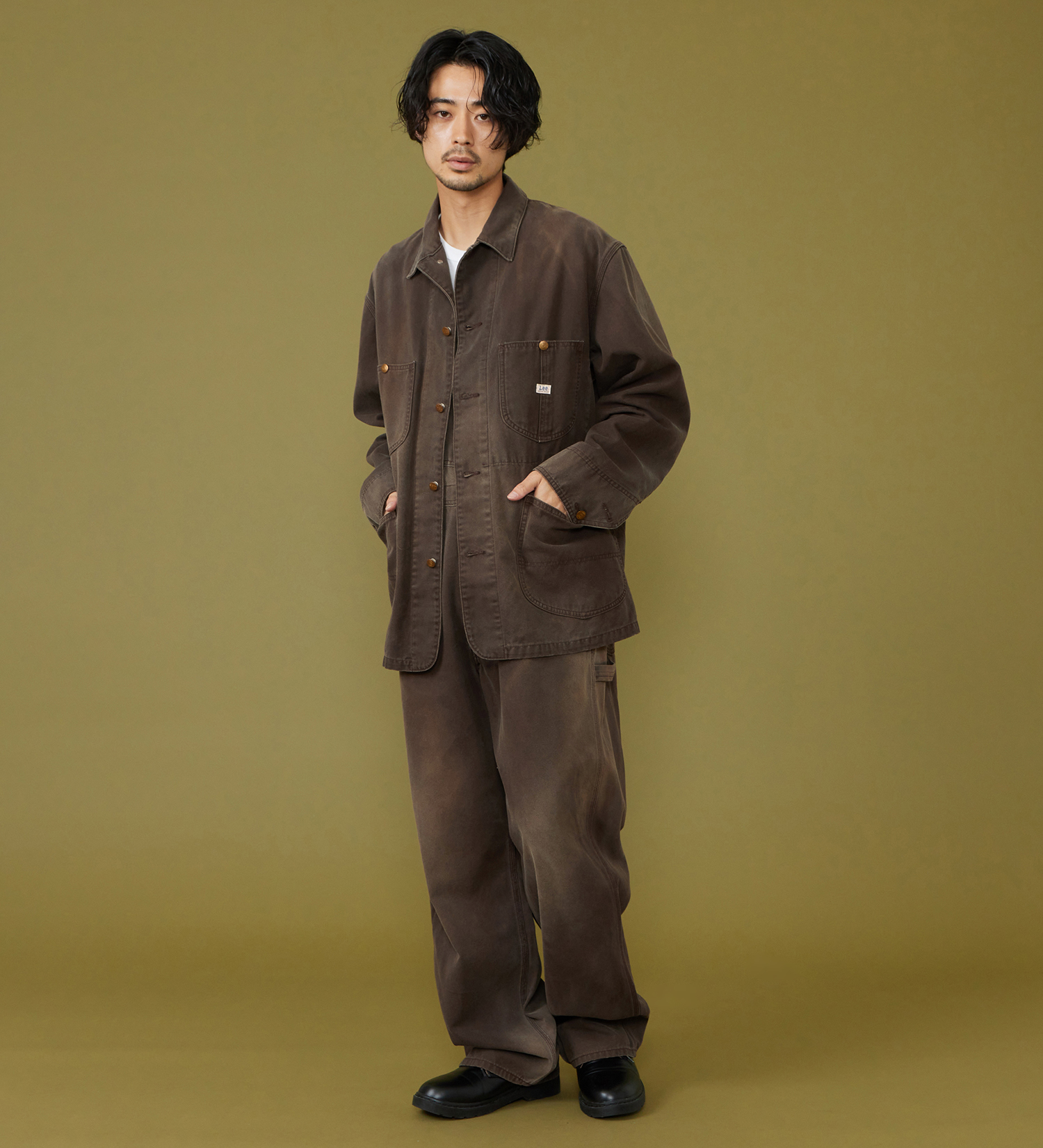 Lee(リー)のDUNGAREES ロコジャケット/カバーオール ダック素材【セットアップ可】|ジャケット/アウター/カバーオール/メンズ|ブラウン