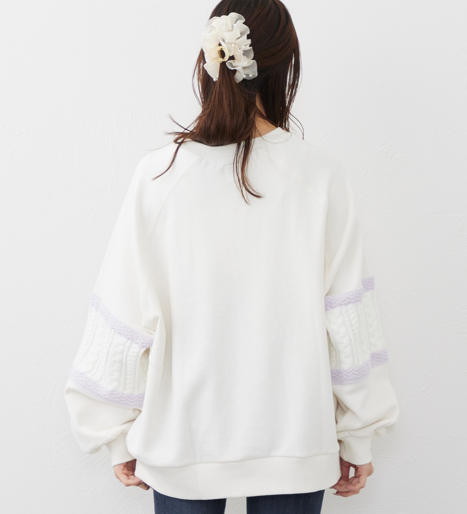 Lee(リー)のKNITPANELSLEEVE SWEAT/ニットパネルスリーブスウェット【親子】|トップス/スウェット/レディース|パープル