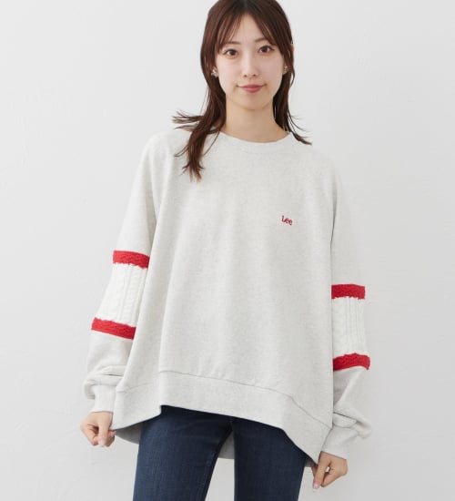 KNITPANELSLEEVE SWEAT/ニットパネルスリーブスウェット【親子】