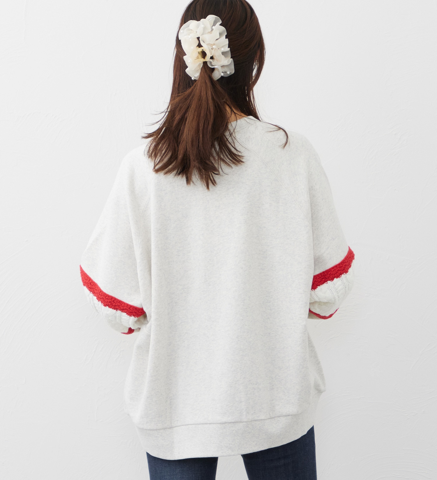 Lee(リー)のKNITPANELSLEEVE SWEAT/ニットパネルスリーブスウェット【親子】|トップス/スウェット/レディース|レッド