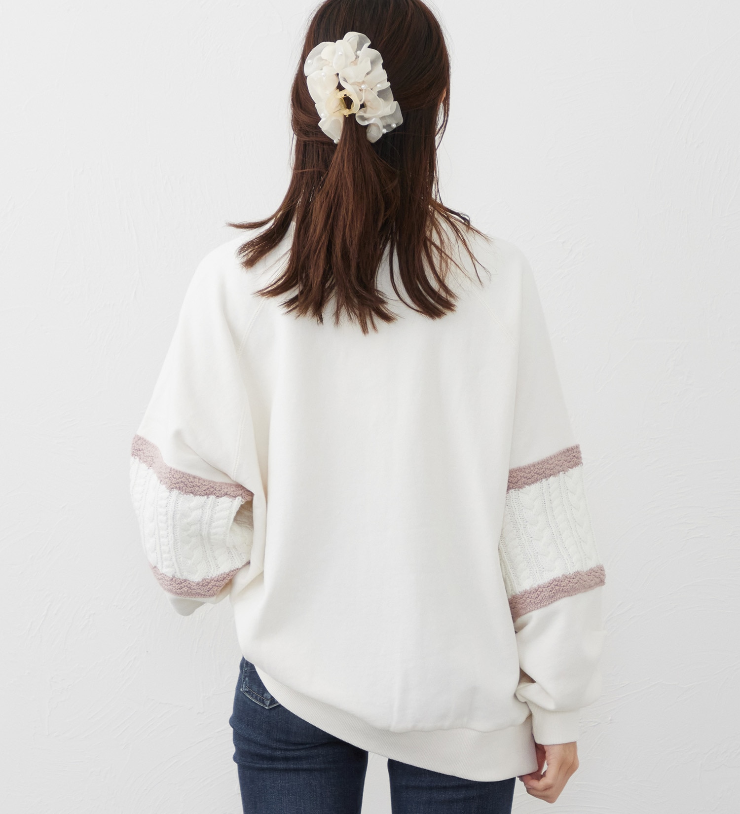 Lee(リー)のKNITPANELSLEEVE SWEAT/ニットパネルスリーブスウェット【親子】|トップス/スウェット/レディース|ピンク
