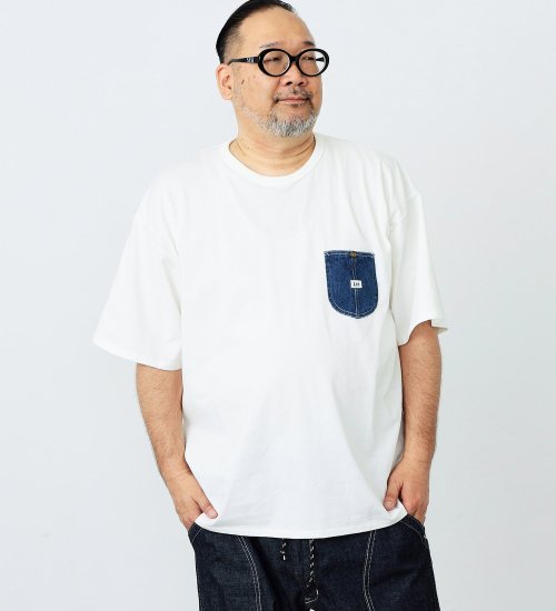 Lee(リー)の【大きいサイズ】デニムポケット　ハーフスリーブTシャツ|トップス/Tシャツ/カットソー/メンズ|ホワイト