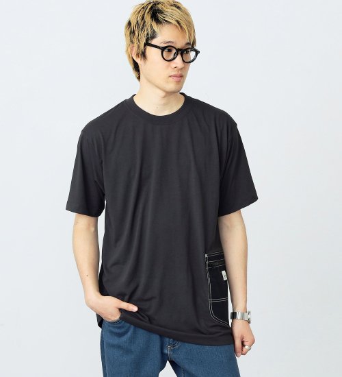 Lee(リー)の【Lee OUTDOORS】コンパクトに収納できるパッカブルポケット付き半袖Ｔシャツ（親子リンク対応）|トップス/Tシャツ/カットソー/メンズ|ブラック