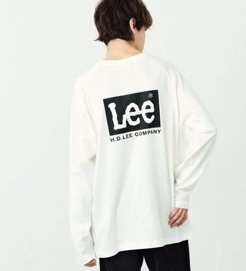 Lee(リー)のボックスロゴバックプリント長袖Ｔシャツ【親子リンクコーデ対応】|トップス/Tシャツ/カットソー/メンズ|ホワイト