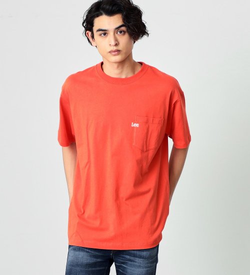 Lee(リー)のポケットミニ刺繍 半袖Tシャツ|トップス/Tシャツ/カットソー/メンズ|オレンジ