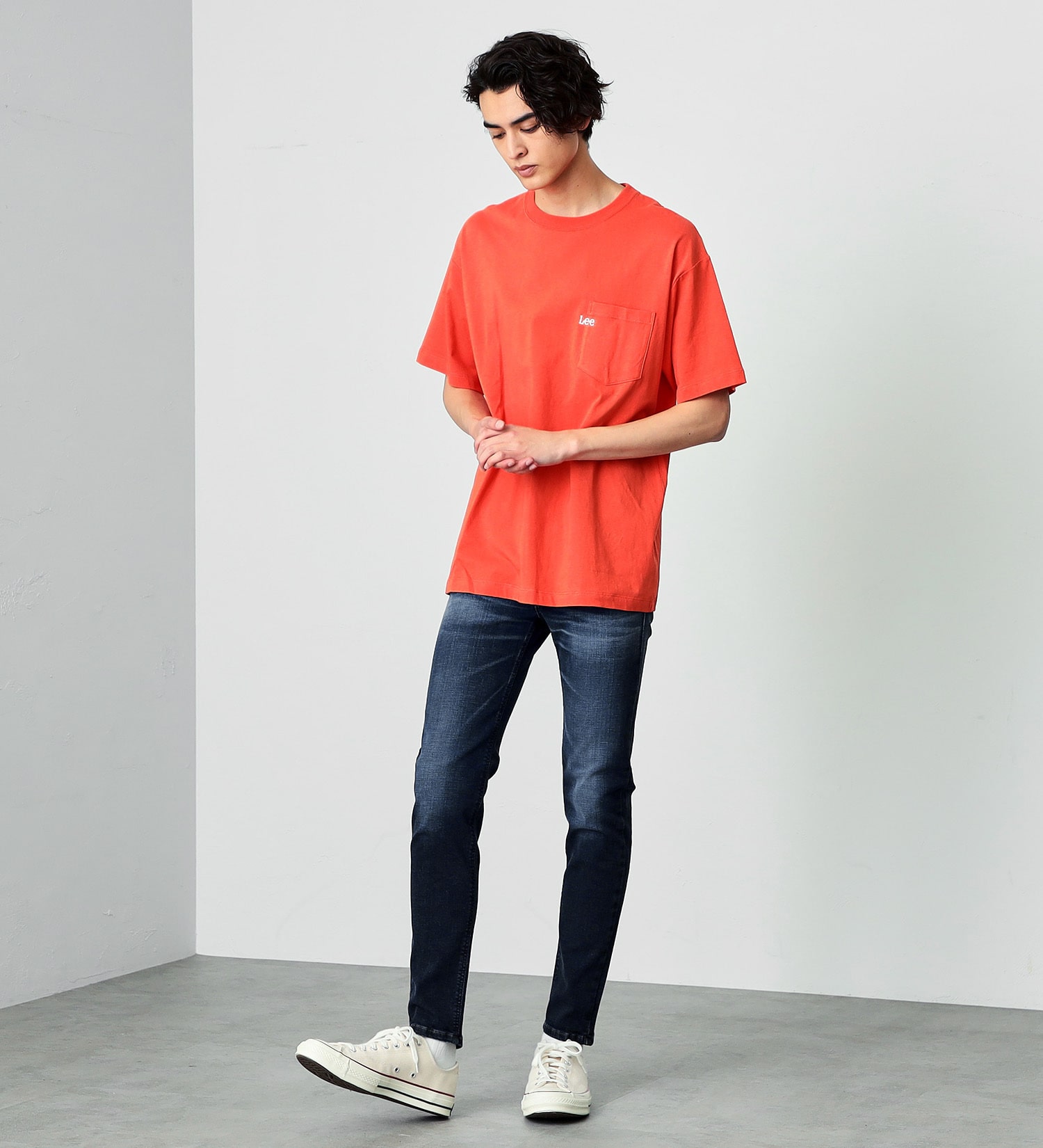 Lee(リー)の【SUMMER SALE】ポケットミニ刺繍 半袖Tシャツ|トップス/Tシャツ/カットソー/メンズ|オレンジ