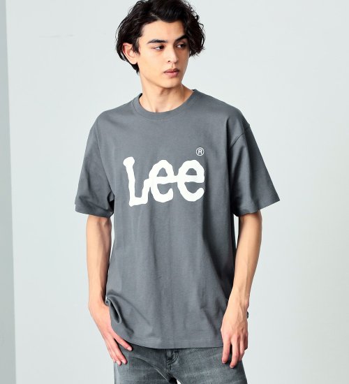 Lee(リー)の【大きいサイズ】Leeロゴ半袖Tシャツ|トップス/Tシャツ/カットソー/メンズ|チャコール