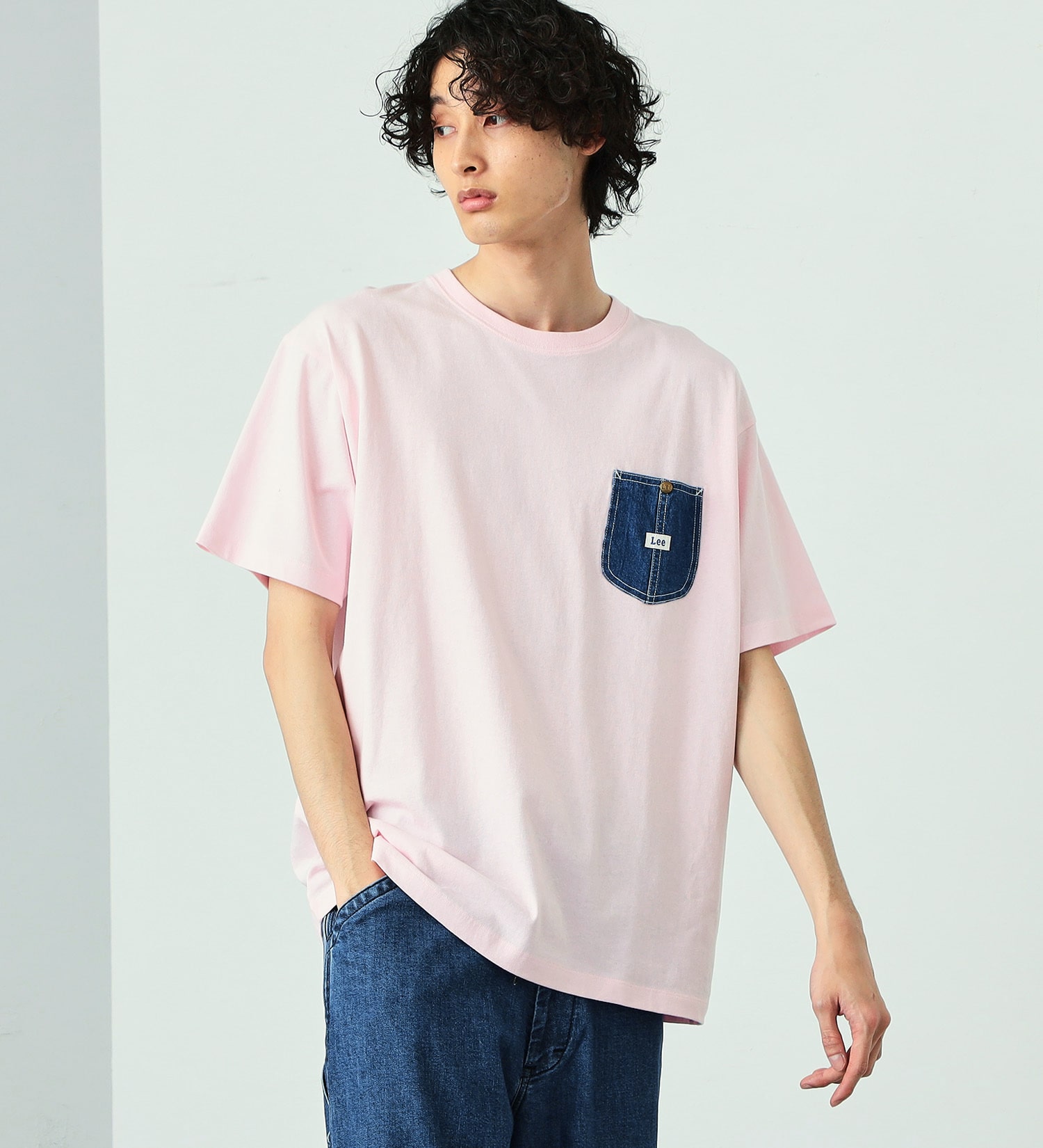 Lee(リー)の【ガレージセール】デニムポケット半袖Tシャツ|トップス/Tシャツ/カットソー/メンズ|ピンク