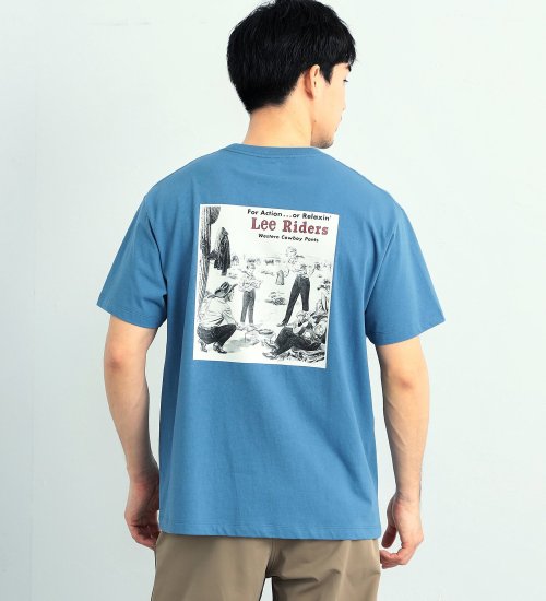 Lee(リー)の【おまとめ割対象】【Lee OUTDOORS】バックプリント(オールドアド)　半袖Tシャツ|トップス/Tシャツ/カットソー/メンズ|ブルー