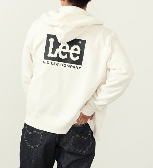 Lee(リー)の【ユニセックス】Lee バックプリント ジップアップロゴスエットフーディー|トップス/パーカー/メンズ|オフホワイト