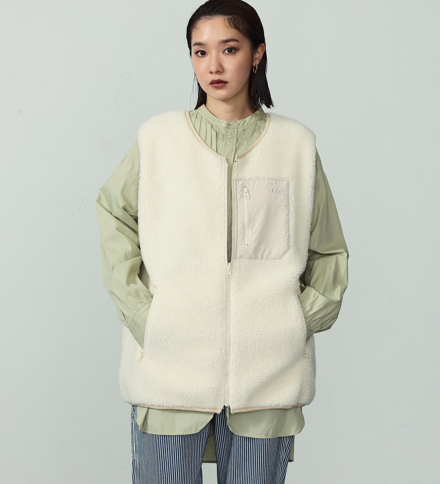 Lee(リー)の【OUTER FAIR 10％OFF】【SALE】【ユニセックス】【親子】Lee ボアベスト リバーシブル|トップス/その他トップス/メンズ|アイボリー