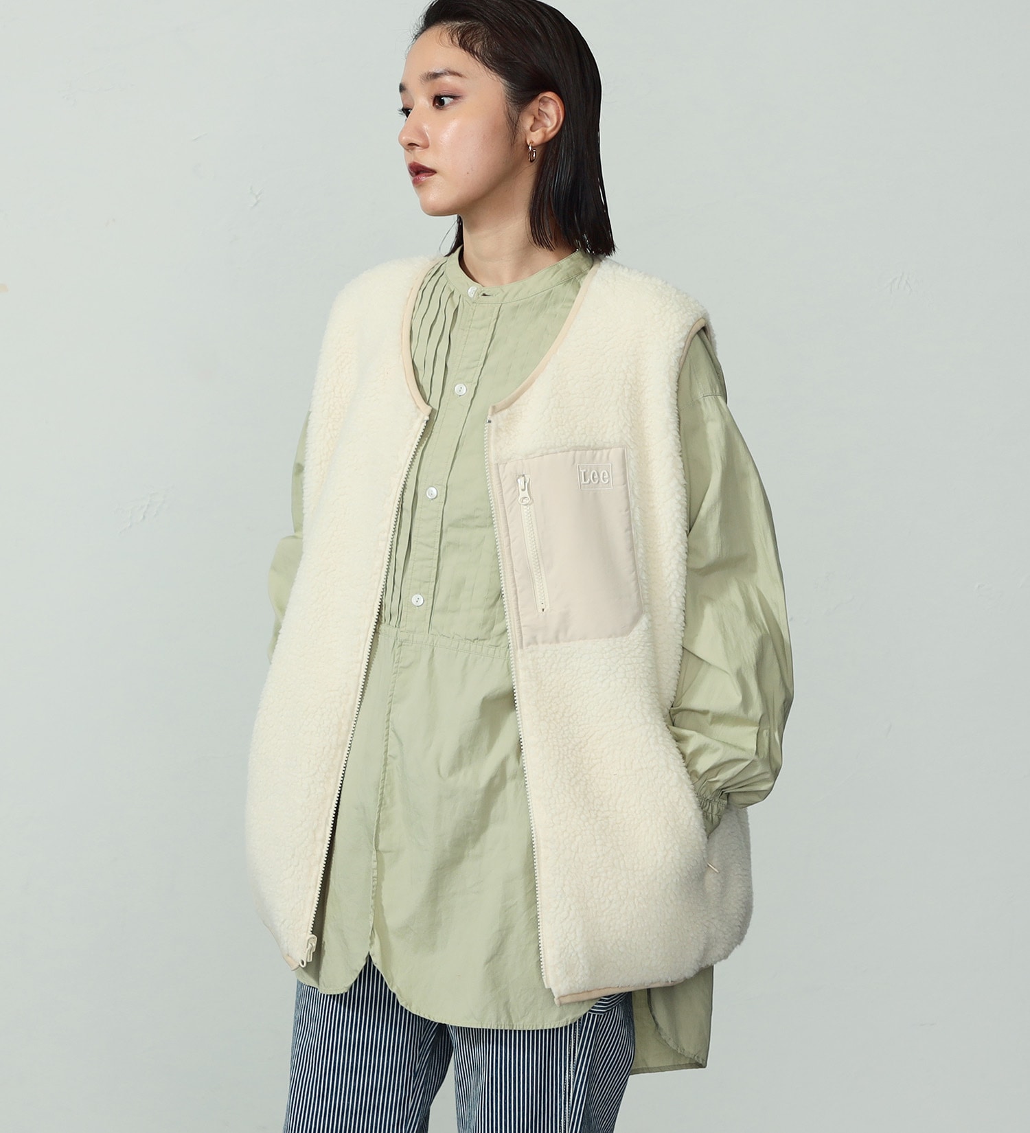 Lee(リー)の【OUTER FAIR 10％OFF】【SALE】【ユニセックス】【親子】Lee ボアベスト リバーシブル|トップス/その他トップス/メンズ|アイボリー