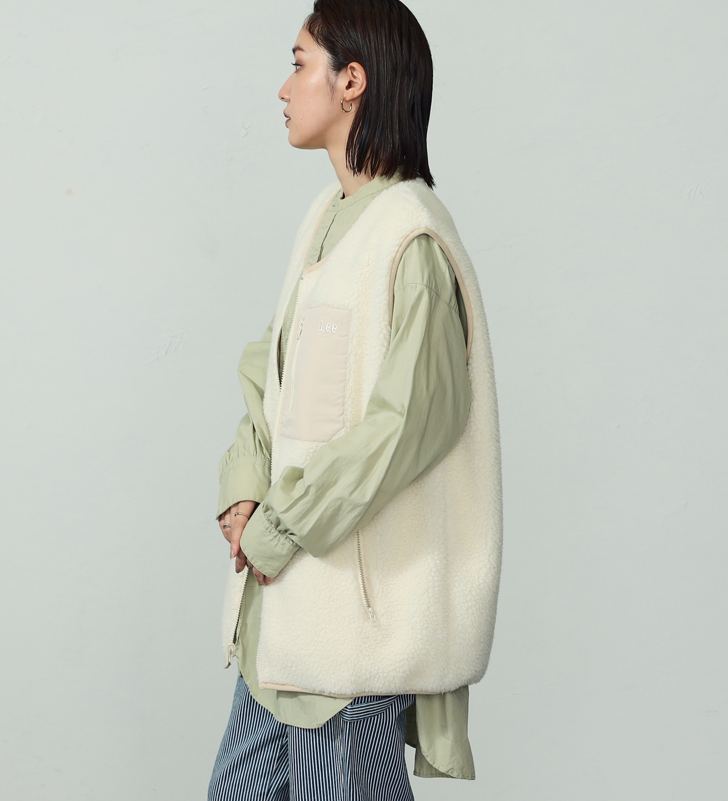 Lee(リー)の【OUTER FAIR 10％OFF】【SALE】【ユニセックス】【親子】Lee ボアベスト リバーシブル|トップス/その他トップス/メンズ|アイボリー