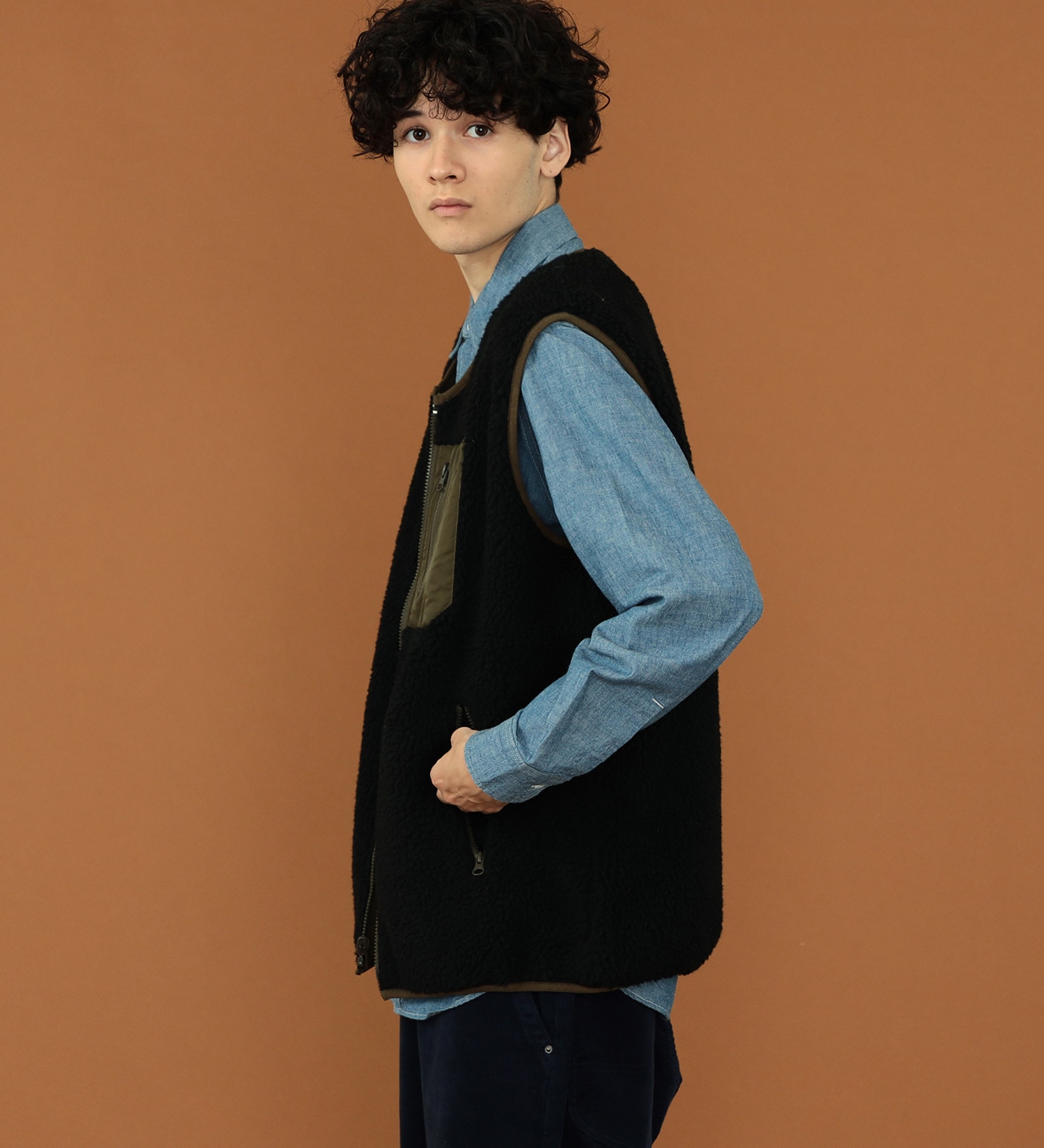 Lee(リー)の【OUTER FAIR 10％OFF】【SALE】【ユニセックス】【親子】Lee ボアベスト リバーシブル|トップス/その他トップス/メンズ|ブラック