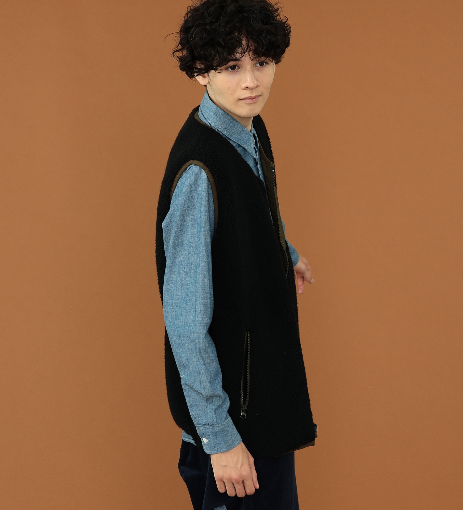 Lee(リー)の【OUTER FAIR 10％OFF】【SALE】【ユニセックス】【親子】Lee ボアベスト リバーシブル|トップス/その他トップス/メンズ|ブラック