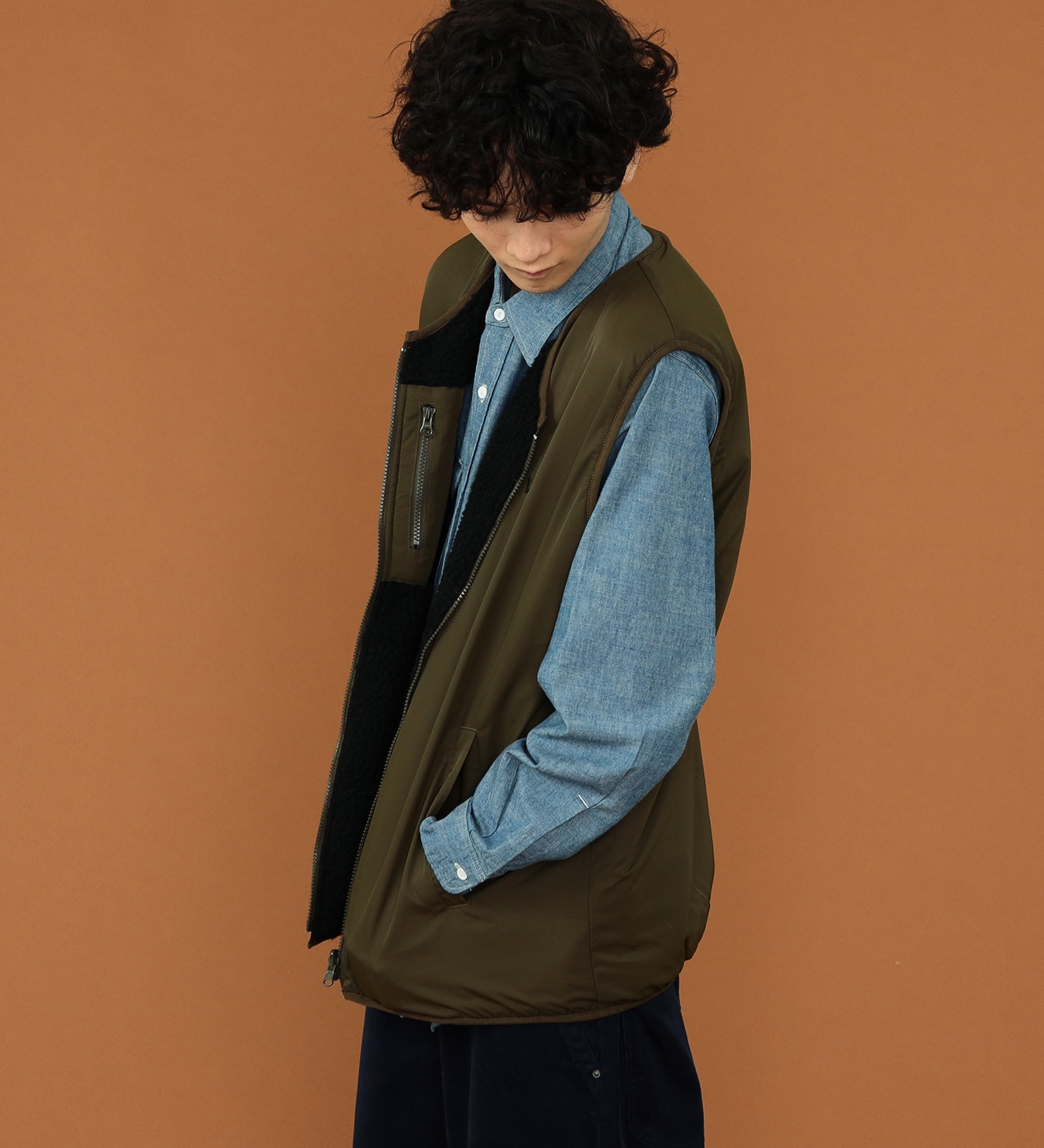 Lee(リー)の【OUTER FAIR 10％OFF】【SALE】【ユニセックス】【親子】Lee ボアベスト リバーシブル|トップス/その他トップス/メンズ|ブラック