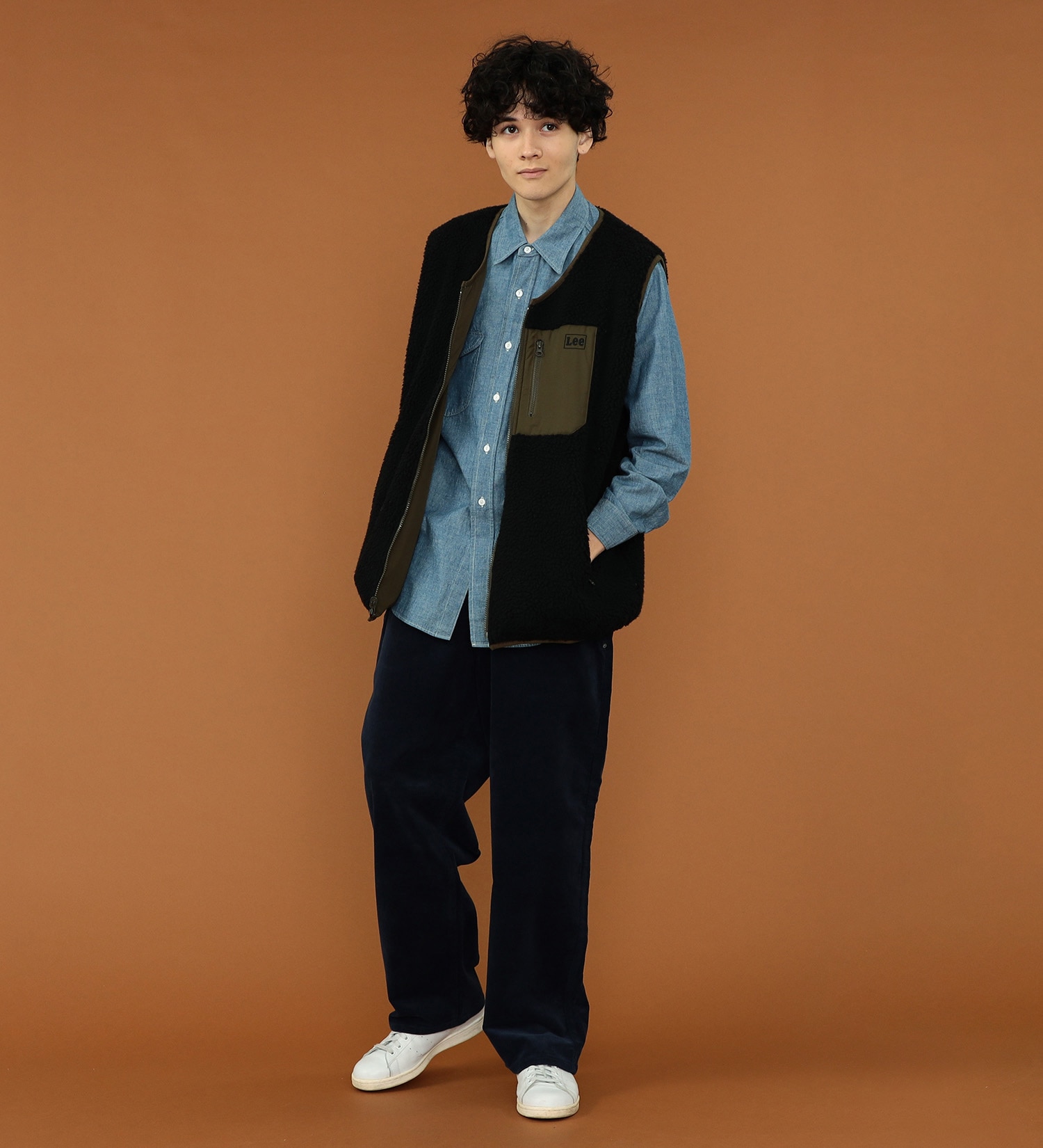 Lee(リー)の【OUTER FAIR 10％OFF】【SALE】【ユニセックス】【親子】Lee ボアベスト リバーシブル|トップス/その他トップス/メンズ|ブラック