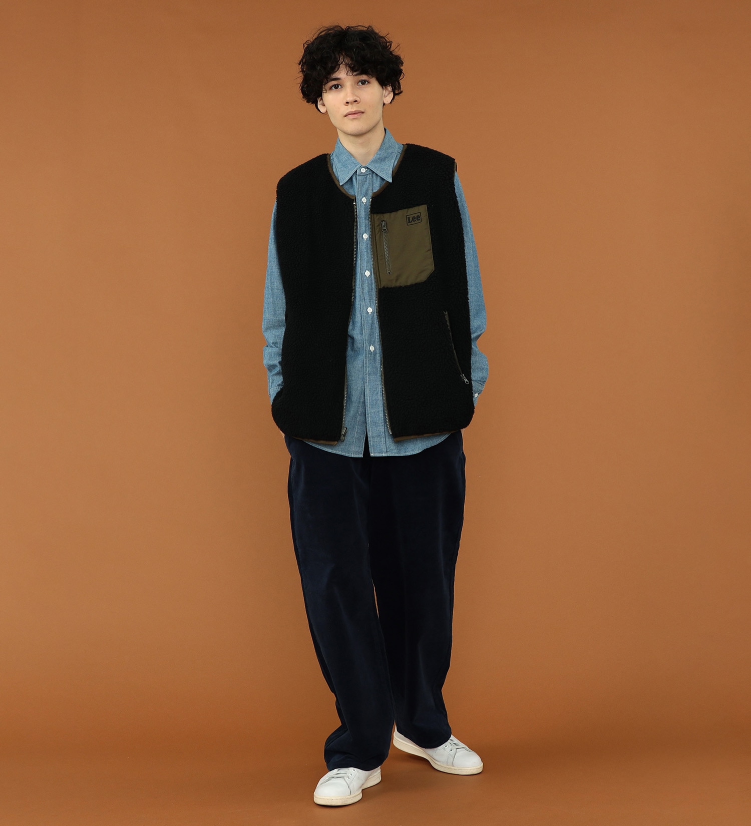 Lee(リー)の【OUTER FAIR 10％OFF】【SALE】【ユニセックス】【親子】Lee ボアベスト リバーシブル|トップス/その他トップス/メンズ|ブラック