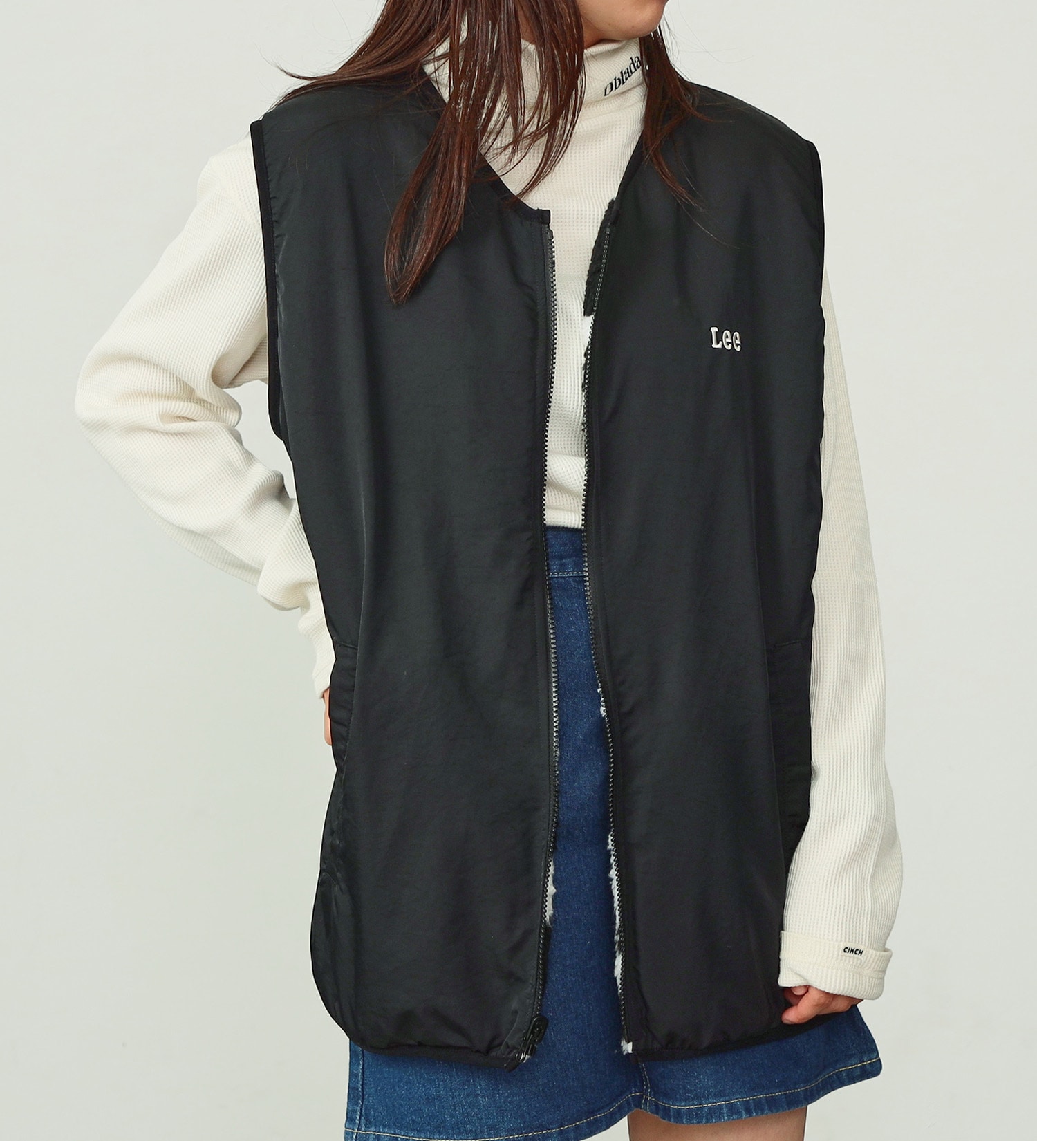 Lee(リー)の【OUTER FAIR 10％OFF】【SALE】【ユニセックス】【親子】Lee ボアベスト リバーシブル|トップス/その他トップス/メンズ|ブラック系その他