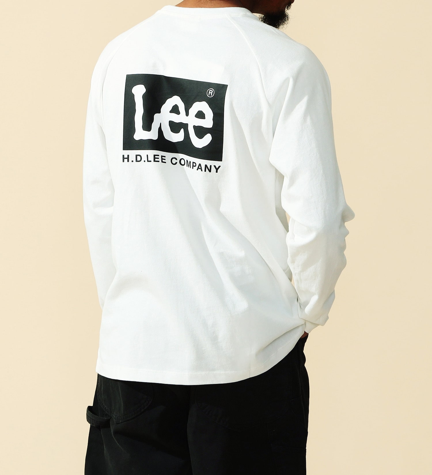 Lee(リー)の【GW SALE】Lee バックプリント ラグラン ロングスリーブTee|トップス/Tシャツ/カットソー/メンズ|ホワイト