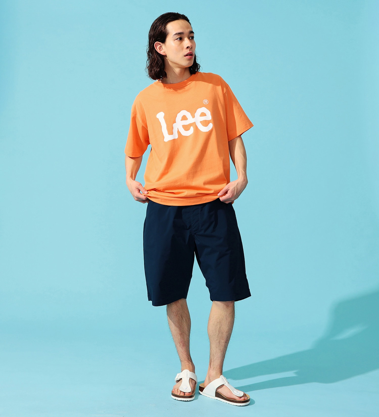 Lee(リー)の【FINAL SALE】Lee ロゴ ショートスリーブTee|トップス/Tシャツ/カットソー/メンズ|オレンジ