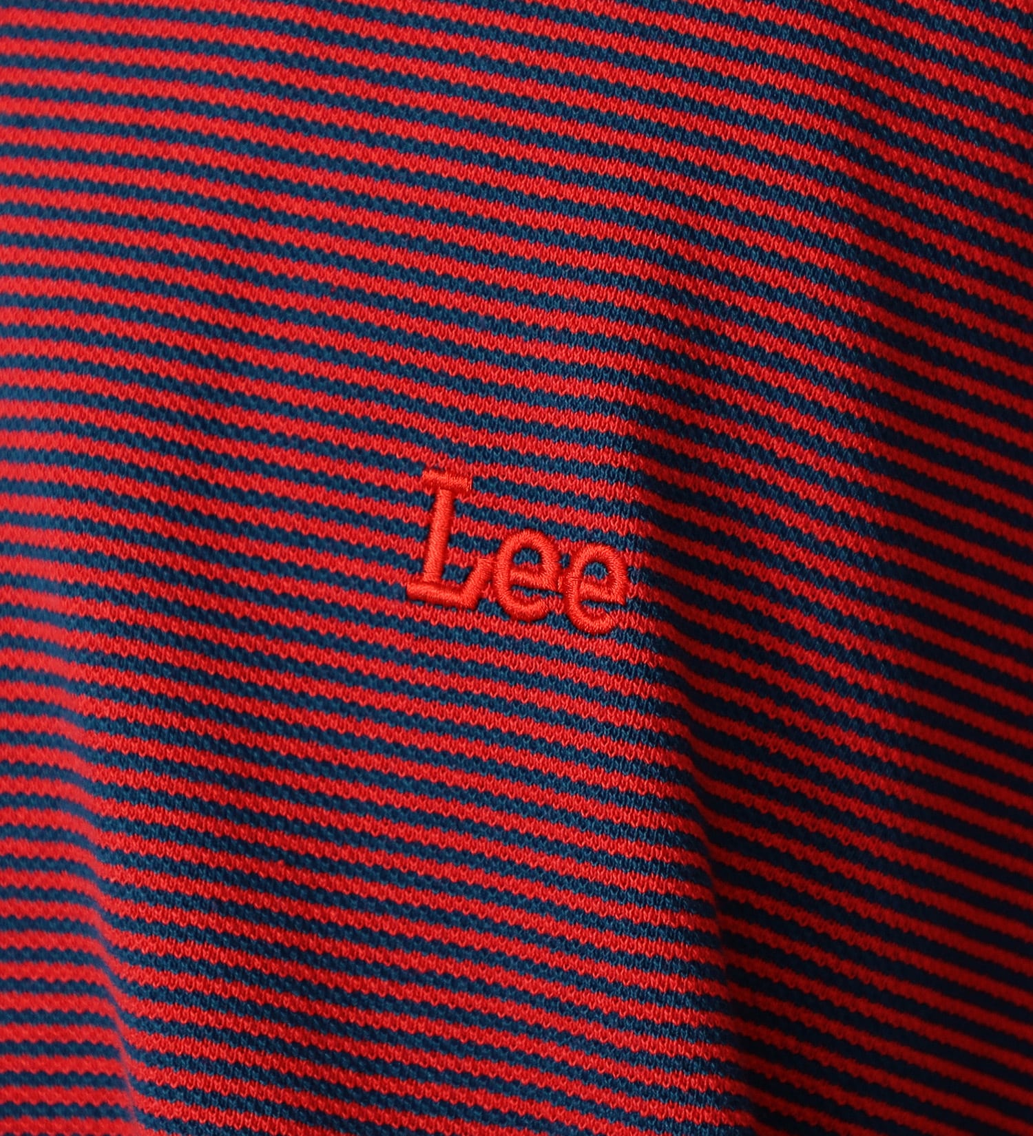 Lee(リー)のハーフジップ ビッグポロシャツ / ボーダー|トップス/ポロシャツ/メンズ|レッド