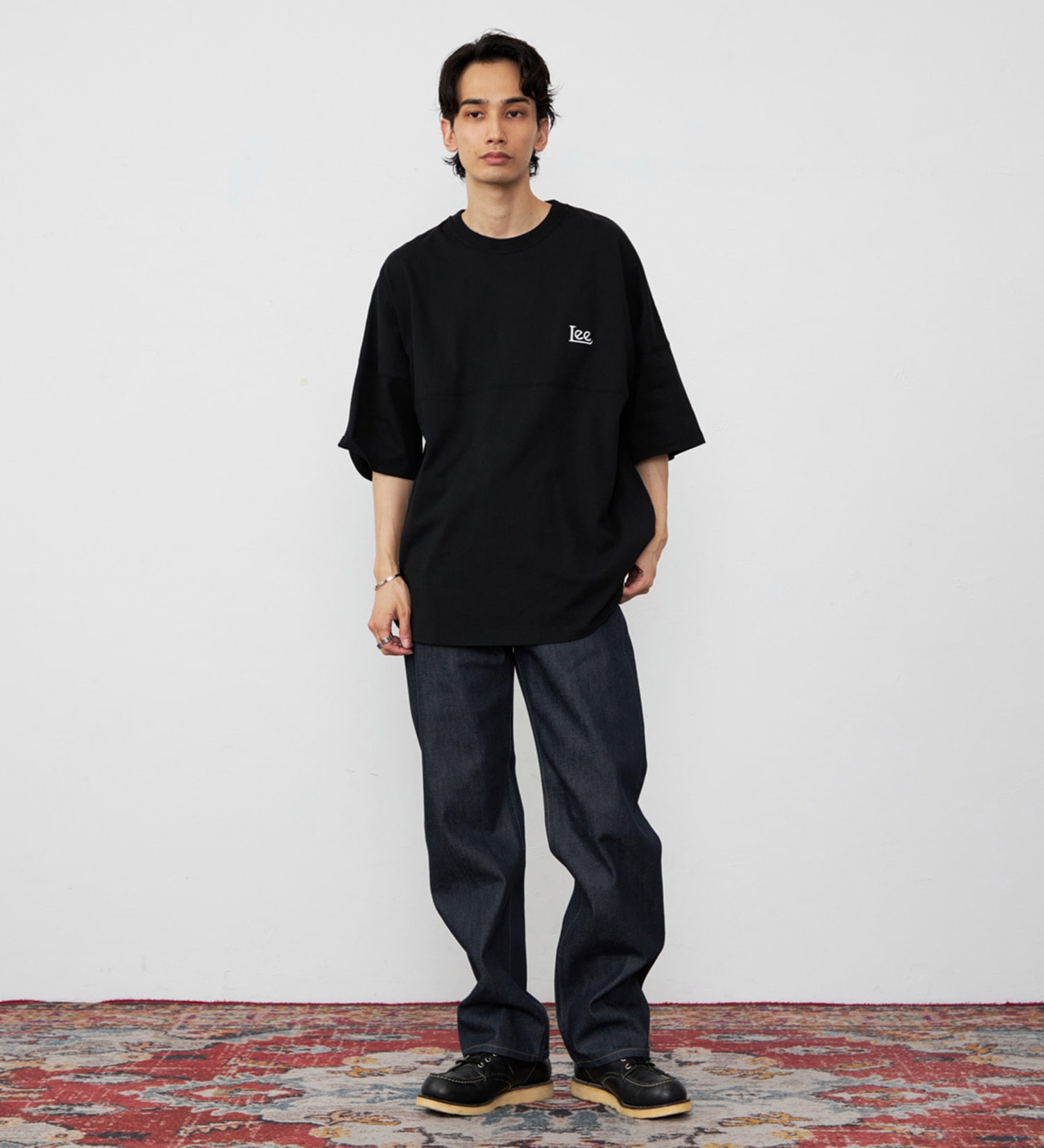 Lee(リー)のラウンドヘムショートスリーブTシャツ|トップス/Tシャツ/カットソー/メンズ|ブラック