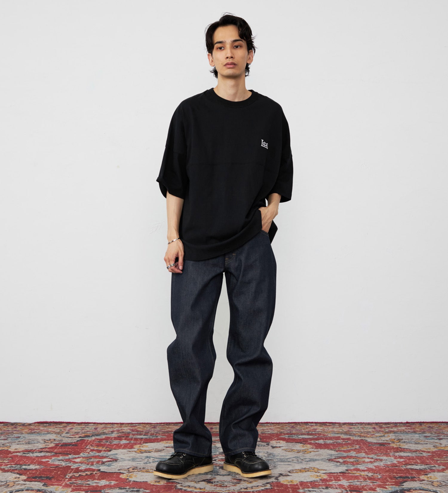 Lee(リー)のラウンドヘムショートスリーブTシャツ|トップス/Tシャツ/カットソー/メンズ|ブラック