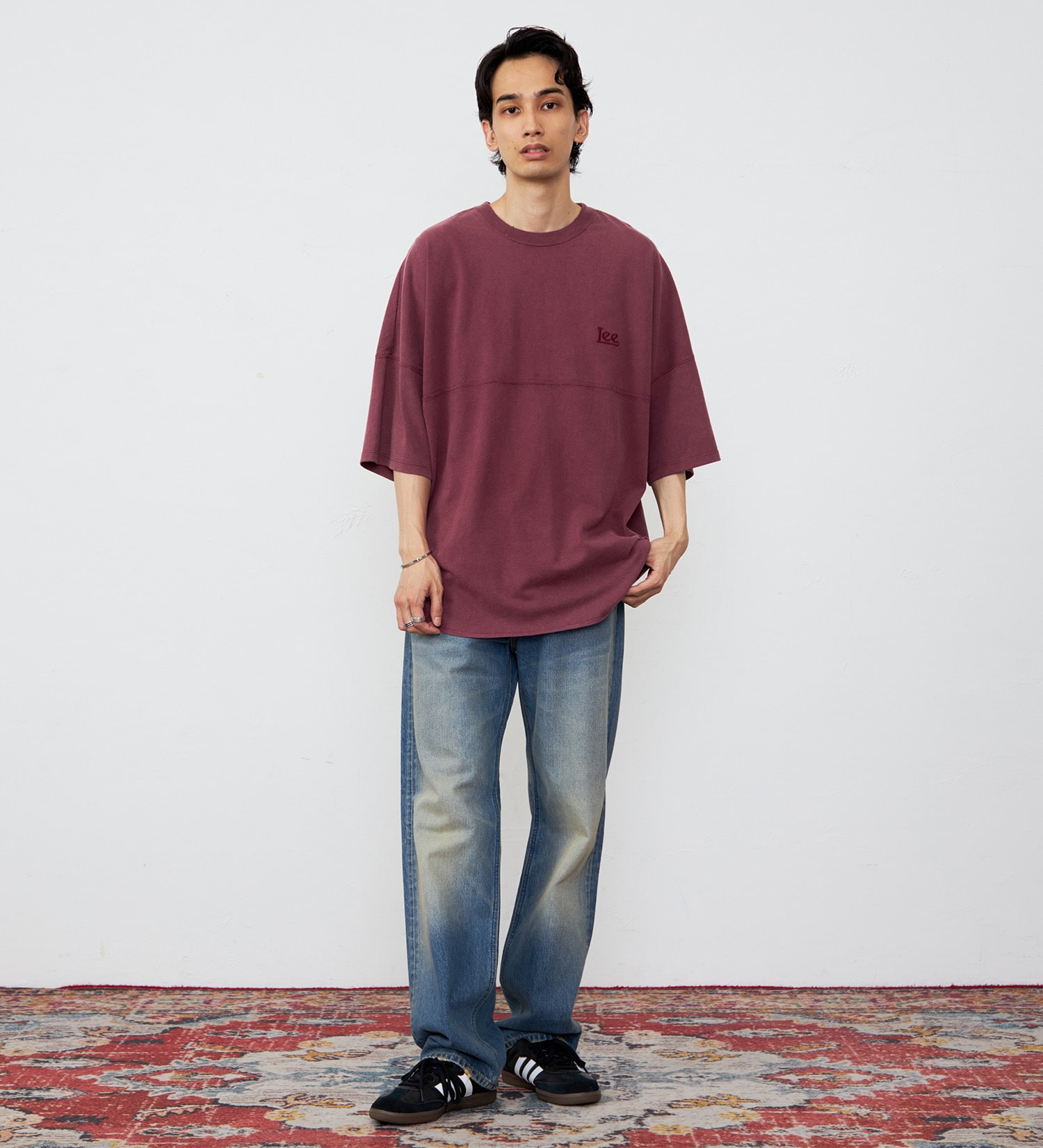 Lee(リー)のラウンドヘムショートスリーブTシャツ|トップス/Tシャツ/カットソー/メンズ|ワイン