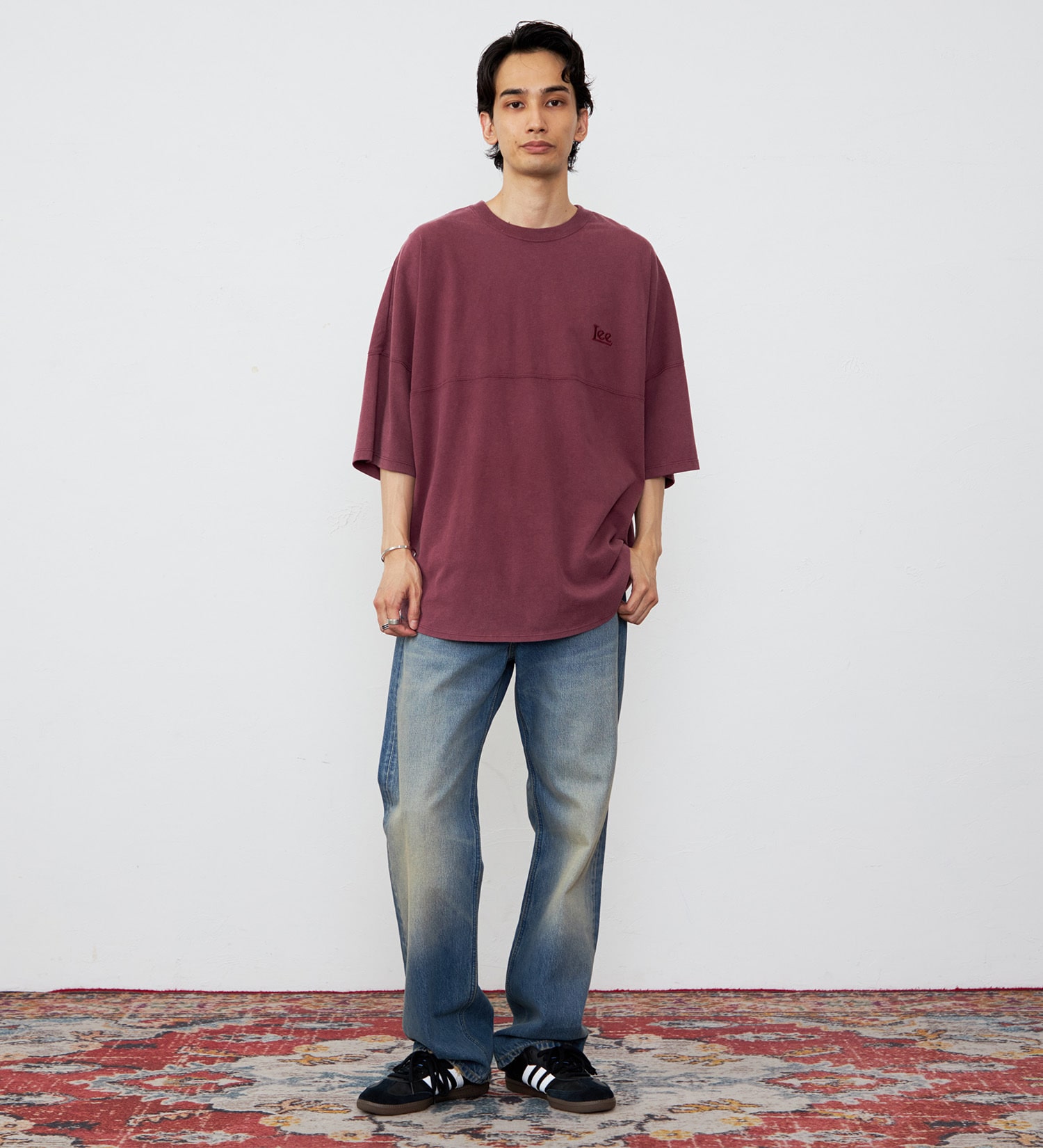 Lee(リー)のラウンドヘムショートスリーブTシャツ|トップス/Tシャツ/カットソー/メンズ|ワイン