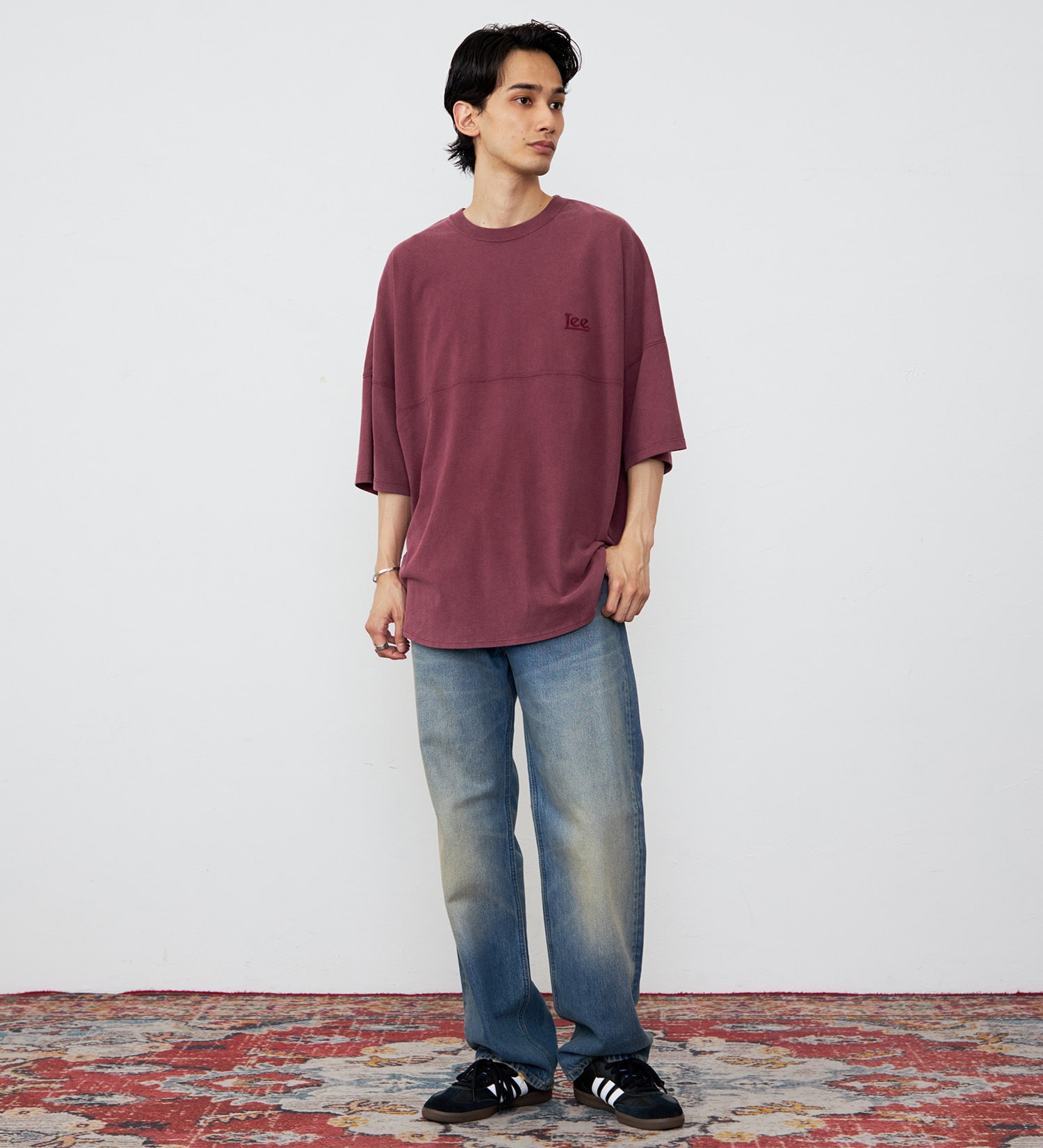 Lee(リー)のラウンドヘムショートスリーブTシャツ|トップス/Tシャツ/カットソー/メンズ|ワイン