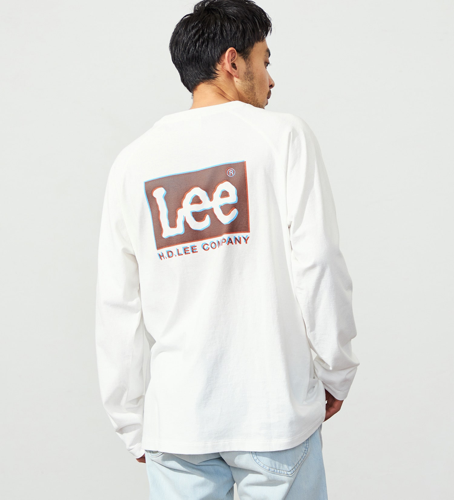 Lee(リー)の【親子コーデ】バックプリント 長袖Tシャツ/オーバーラッププリント|トップス/Tシャツ/カットソー/メンズ|ホワイト