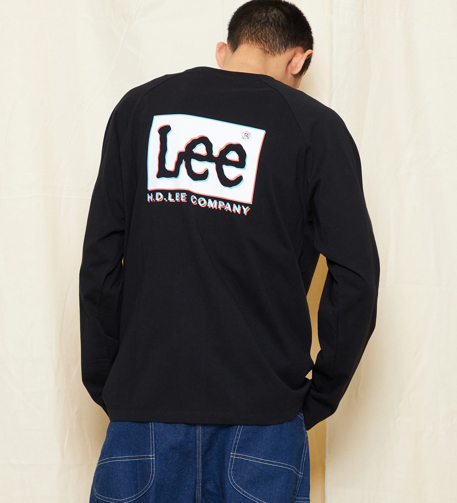 Lee(リー)の【親子コーデ】バックプリント 長袖Tシャツ/オーバーラッププリント|トップス/Tシャツ/カットソー/メンズ|ブラック