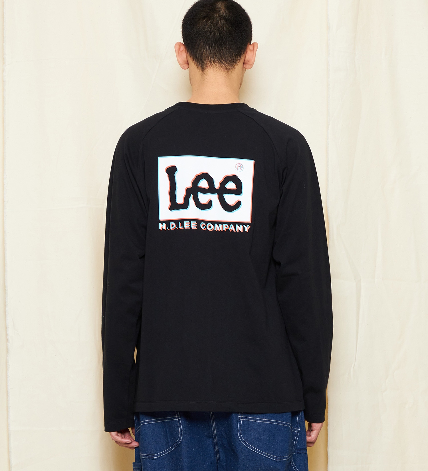 Lee(リー)の【親子コーデ】バックプリント 長袖Tシャツ/オーバーラッププリント|トップス/Tシャツ/カットソー/メンズ|ブラック