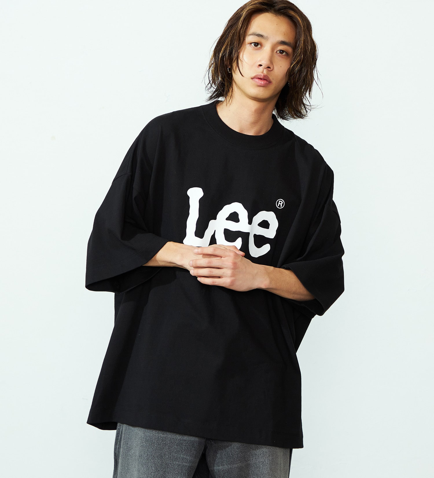 Lee(リー)の【おまとめ割】【SALE】スーパーサイズドLeeロゴTシャツ 超ビッグフィット|トップス/Tシャツ/カットソー/メンズ|ブラック