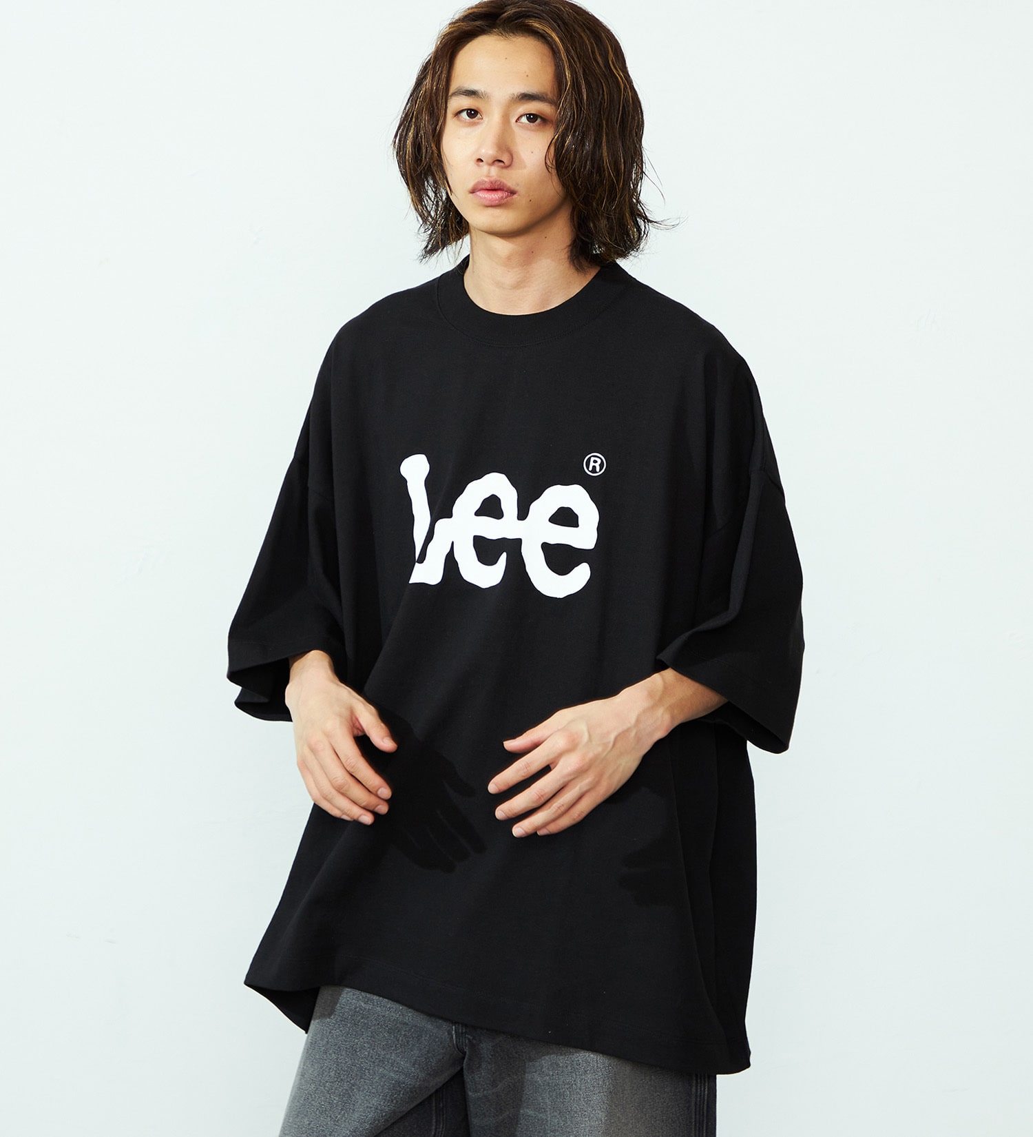 Lee(リー)の【おまとめ割】【SALE】スーパーサイズドLeeロゴTシャツ 超ビッグフィット|トップス/Tシャツ/カットソー/メンズ|ブラック